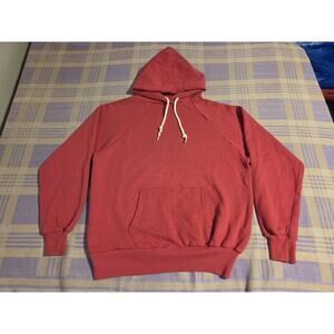VTG 70s 80s Faded Downerwear Raglan Hoodie Sweatshirt Pink XL USA Cotton Acrylic
